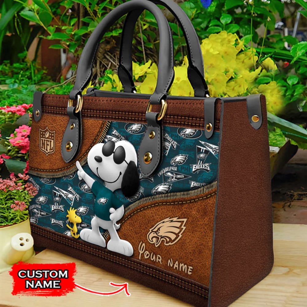 Philadelphia Eagles Personalized Leather Hand Bag  - Image 2