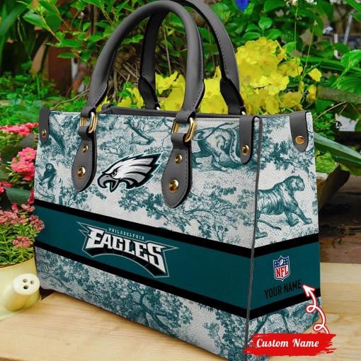 Philadelphia Eagles Personalized Leather Hand Bag  - Image 2