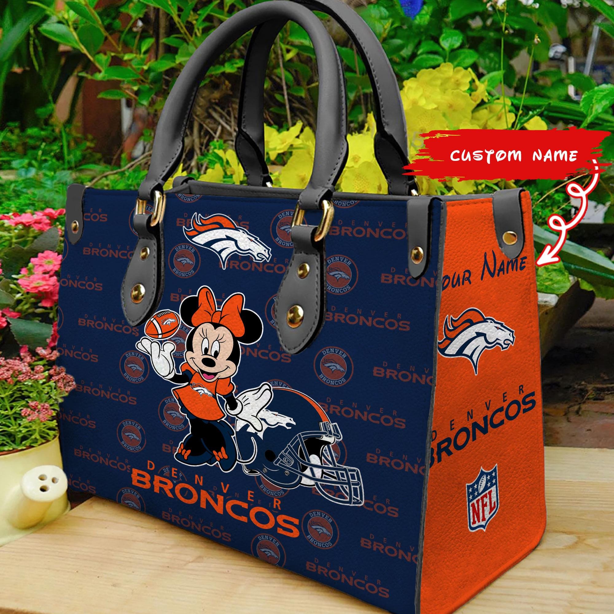 Denver Broncos Personalized Leather Hand Bag  - Image 2