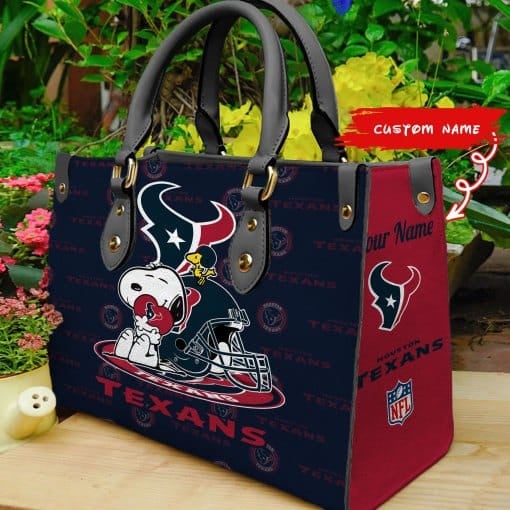 Houston Texans Personalized Leather Hand Bag  - Image 2