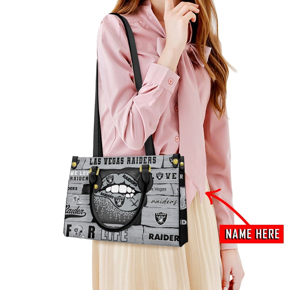 Las Vegas Raiders Personalized Leather Hand Bag  - Image 2
