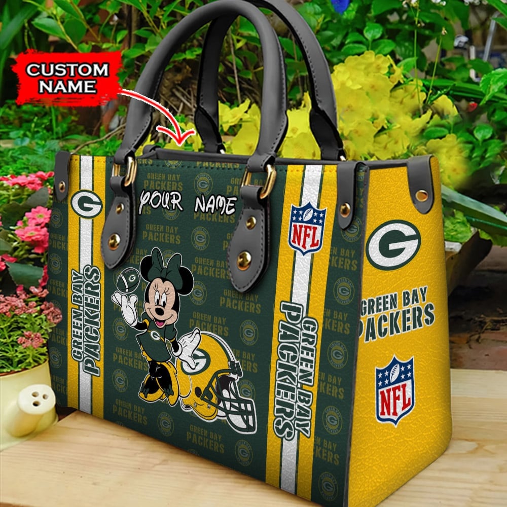 Green Bay Packers Personalized Leather Hand Bag  - Image 2