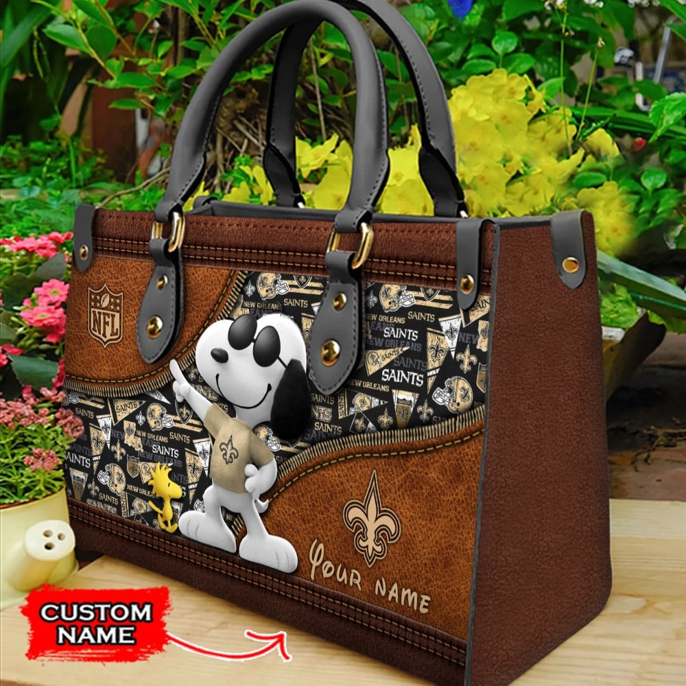 New Orleans Saints Personalized Leather Hand Bag  - Image 2