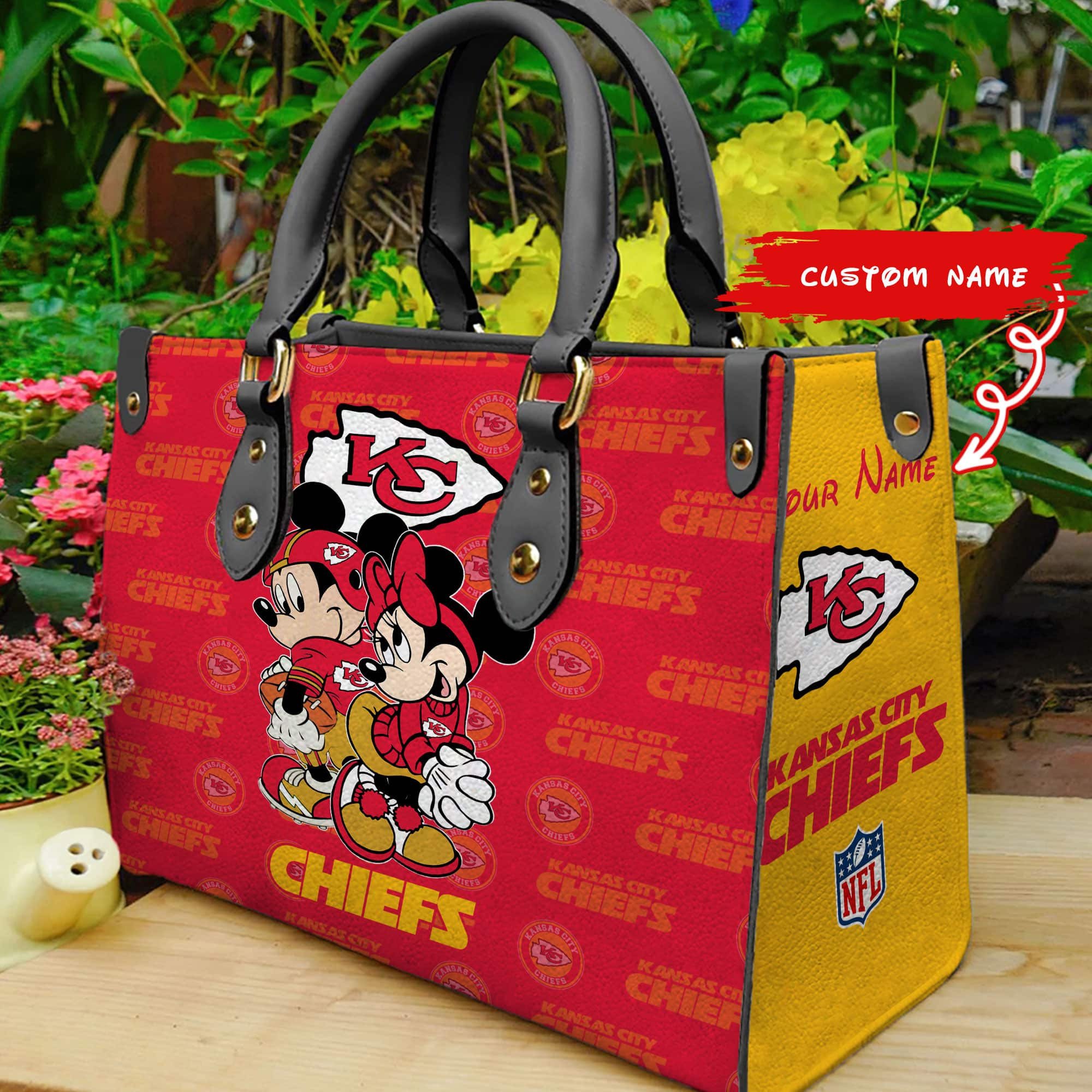 Kansas City Chiefs Personalized Leather Hand Bag  - Image 2