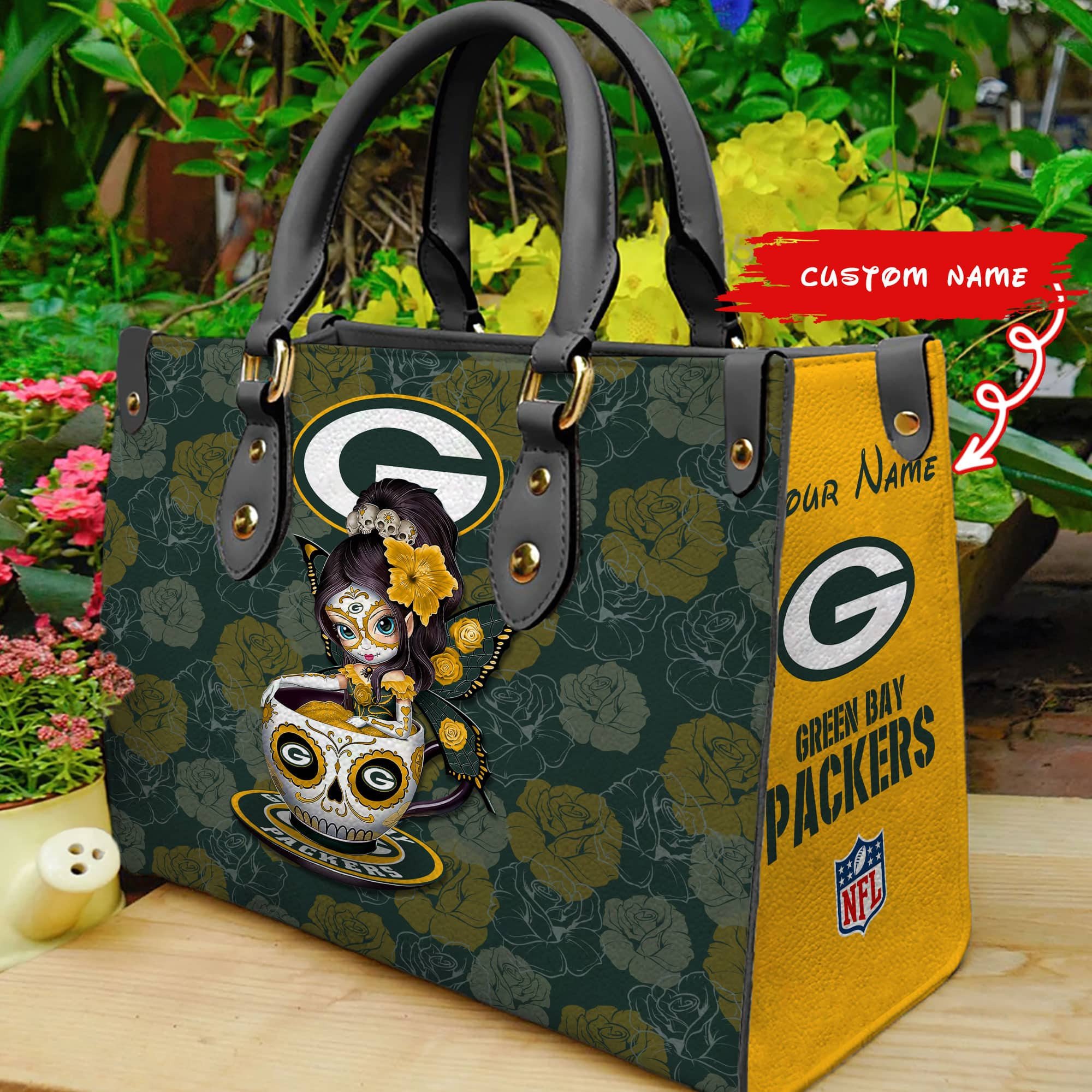 Green Bay Packers Personalized Leather Hand Bag  - Image 2