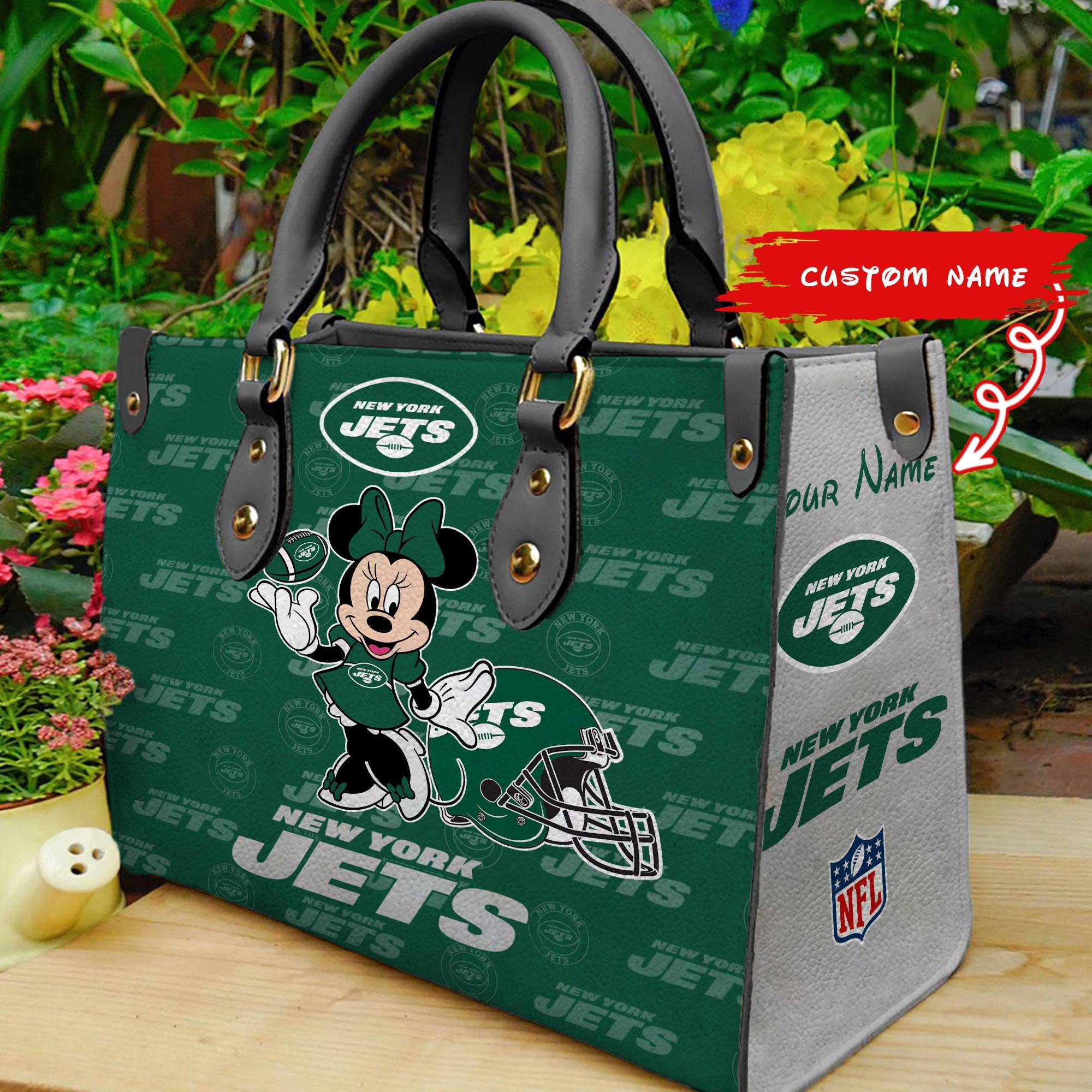 New York Jets Personalized Leather Hand Bag  - Image 2