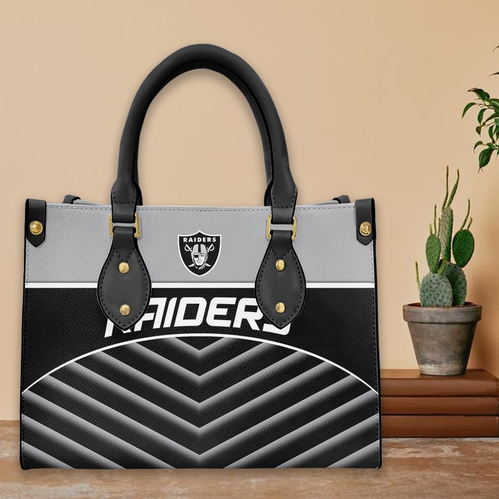 Las Vegas Raiders Personalized Leather Hand Bag  - Image 2
