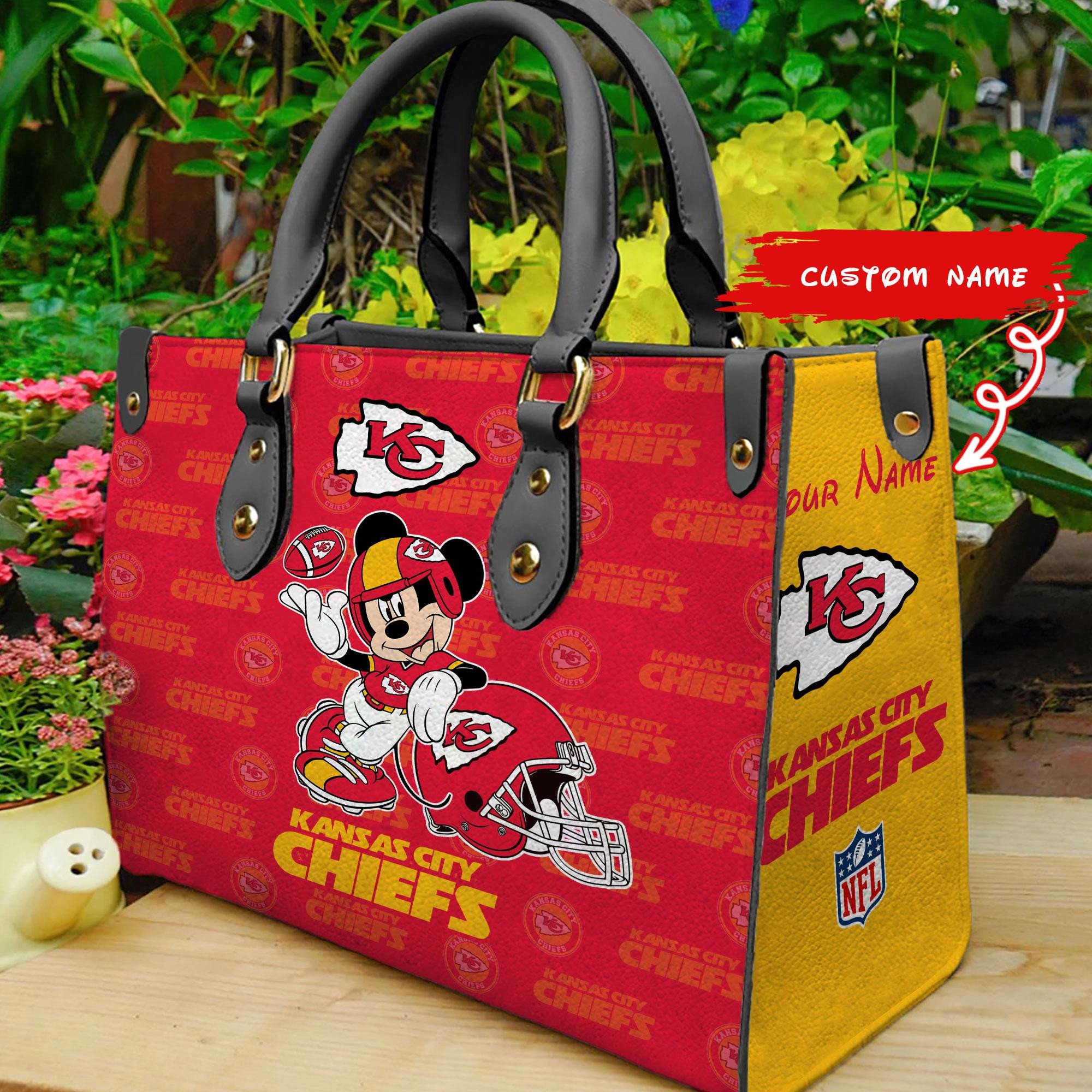 Kansas City Chiefs Personalized Leather Hand Bag  - Image 2