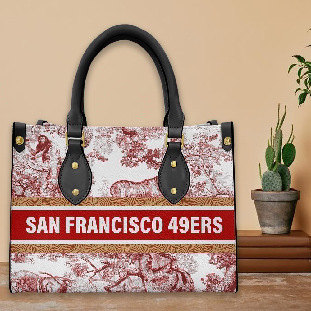 San Francisco 49ers Personalized Leather Hand Bag  - Image 2