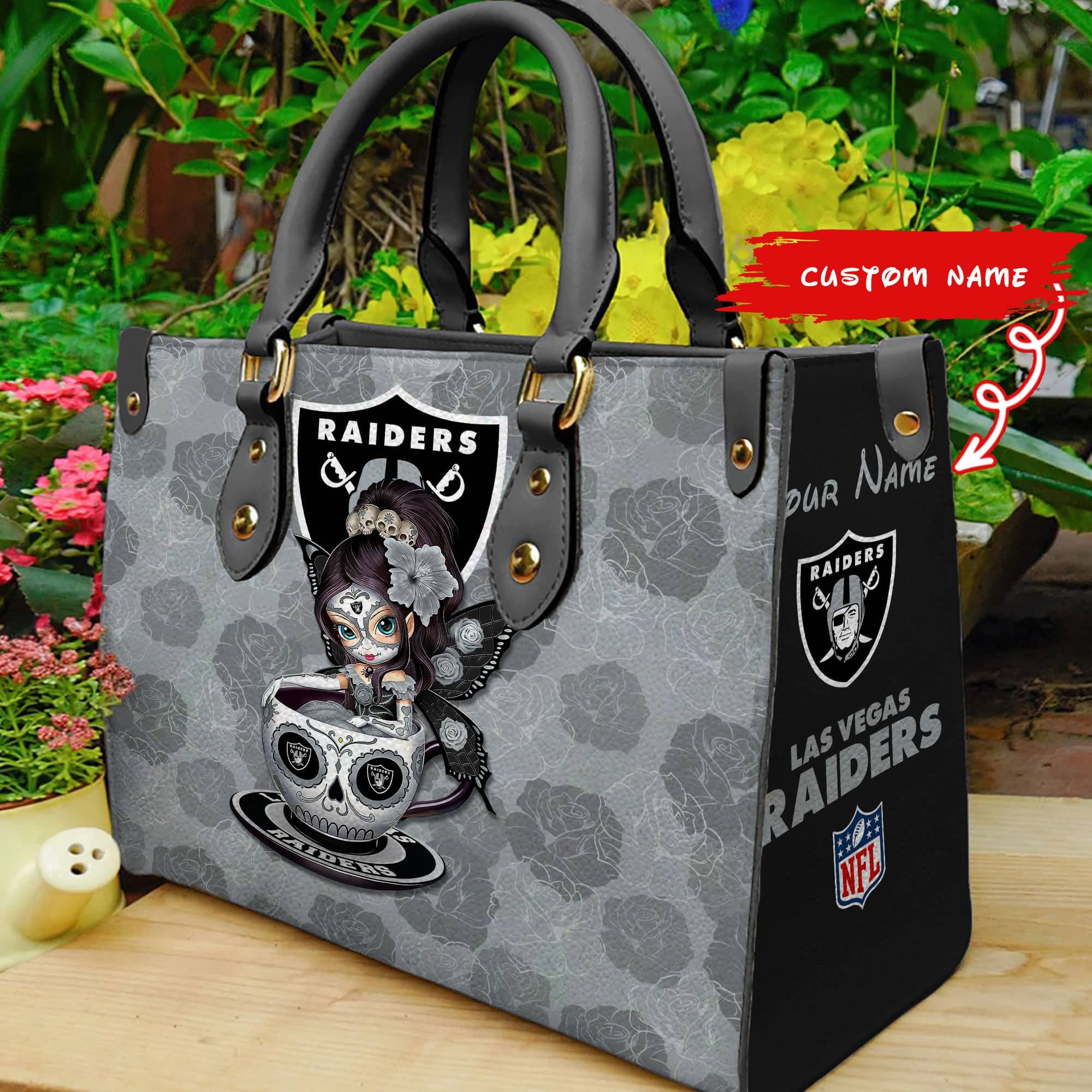 Las Vegas Raiders Personalized Leather Hand Bag  - Image 2