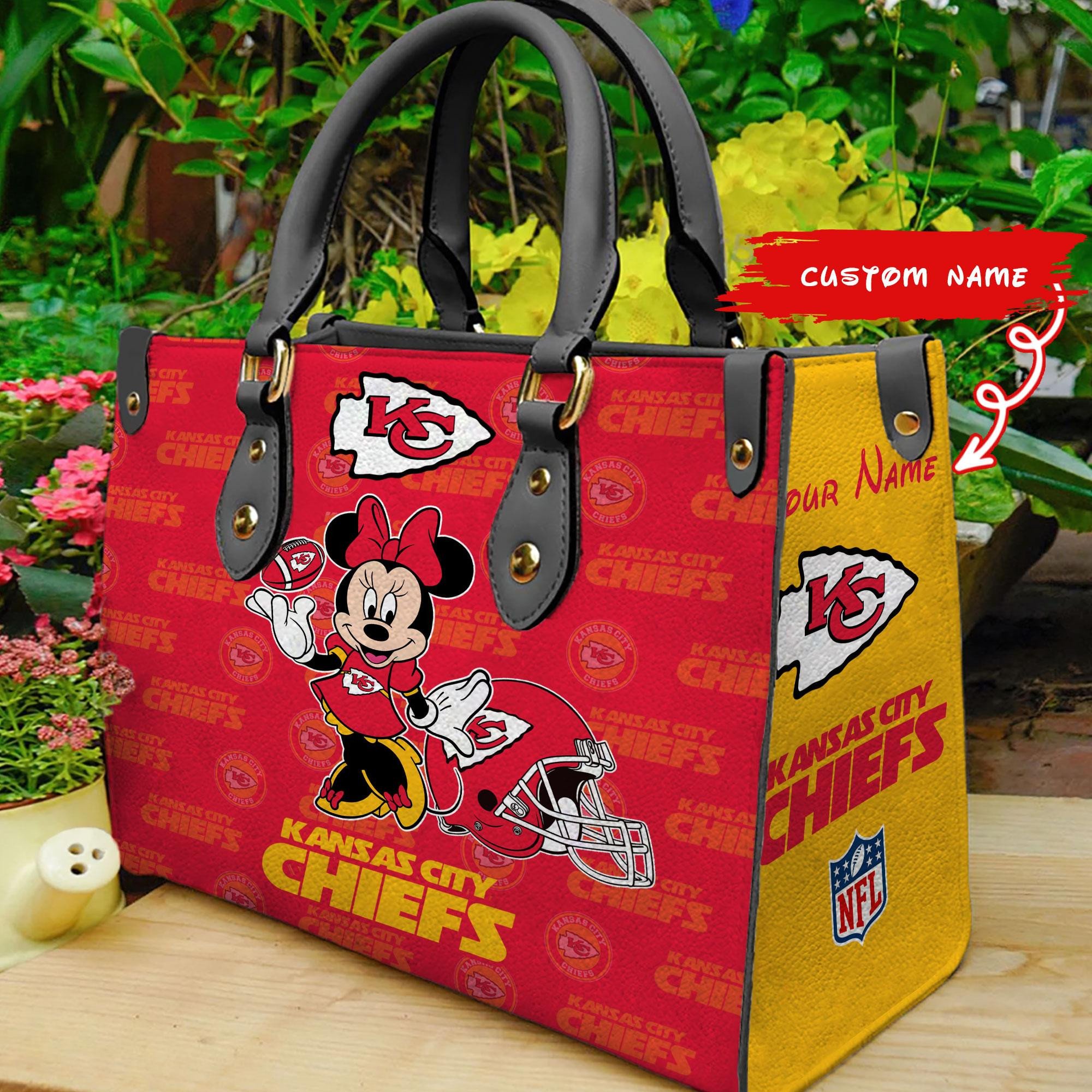 Kansas City Chiefs Personalized Leather Hand Bag  - Image 2