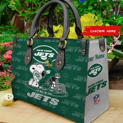 New York Jets Personalized Leather Hand Bag  - Image 2