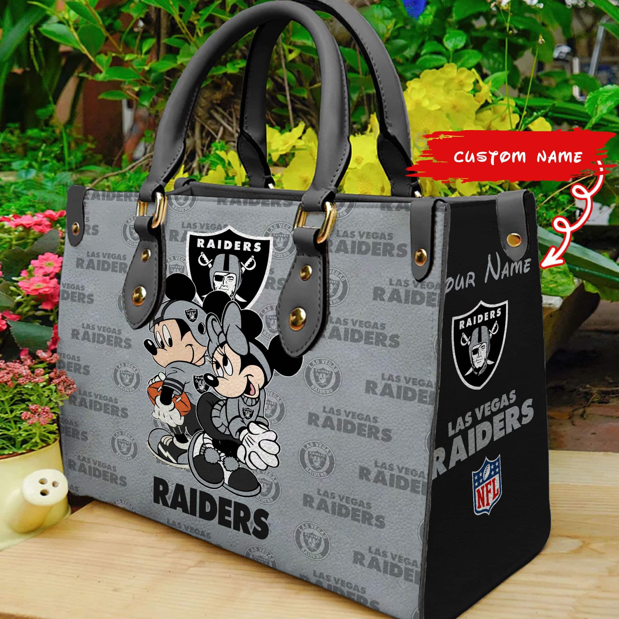 Las Vegas Raiders Personalized Leather Hand Bag  - Image 2