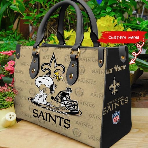 New Orleans Saints Personalized Leather Hand Bag  - Image 2