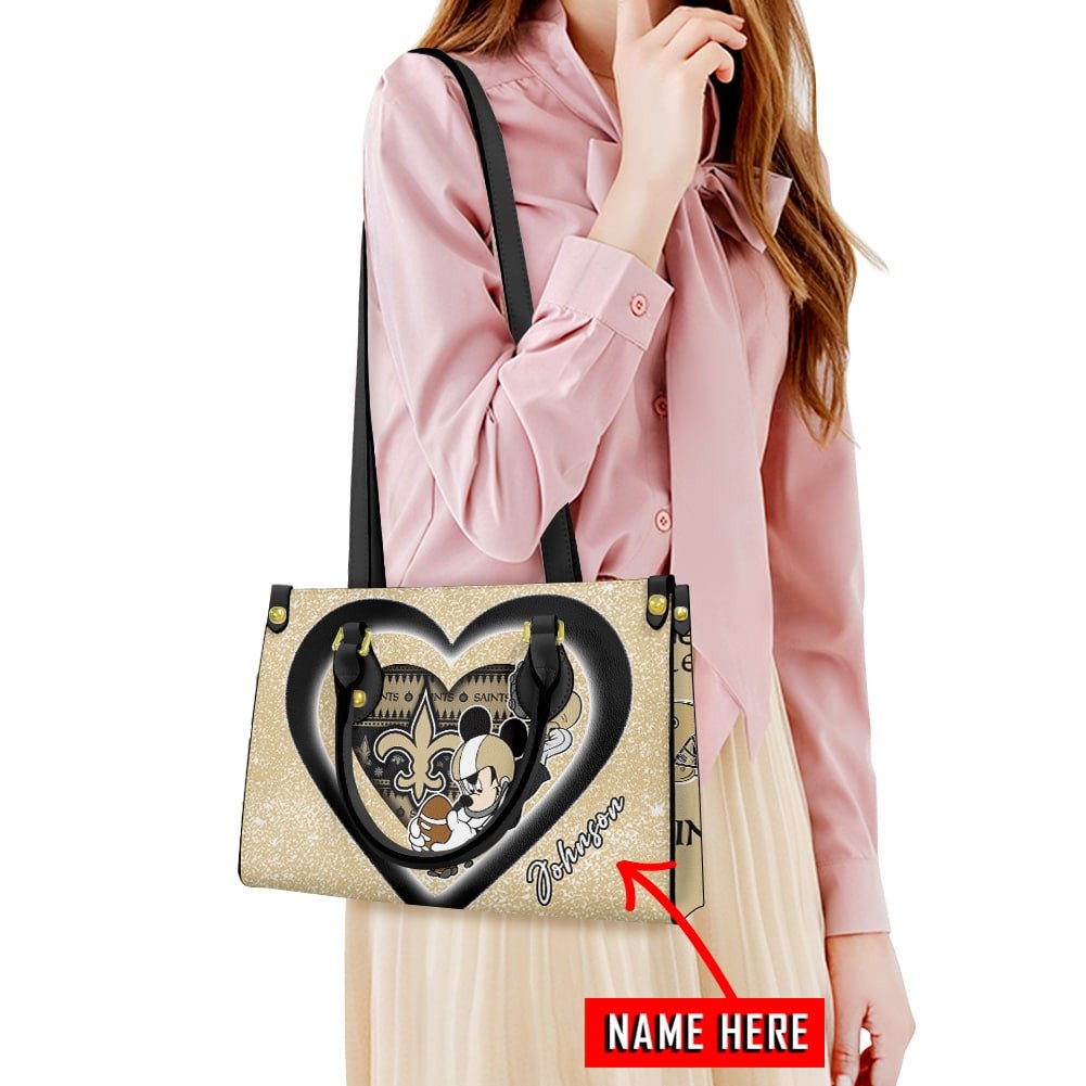 New Orleans Saints Personalized Leather Hand Bag  - Image 2