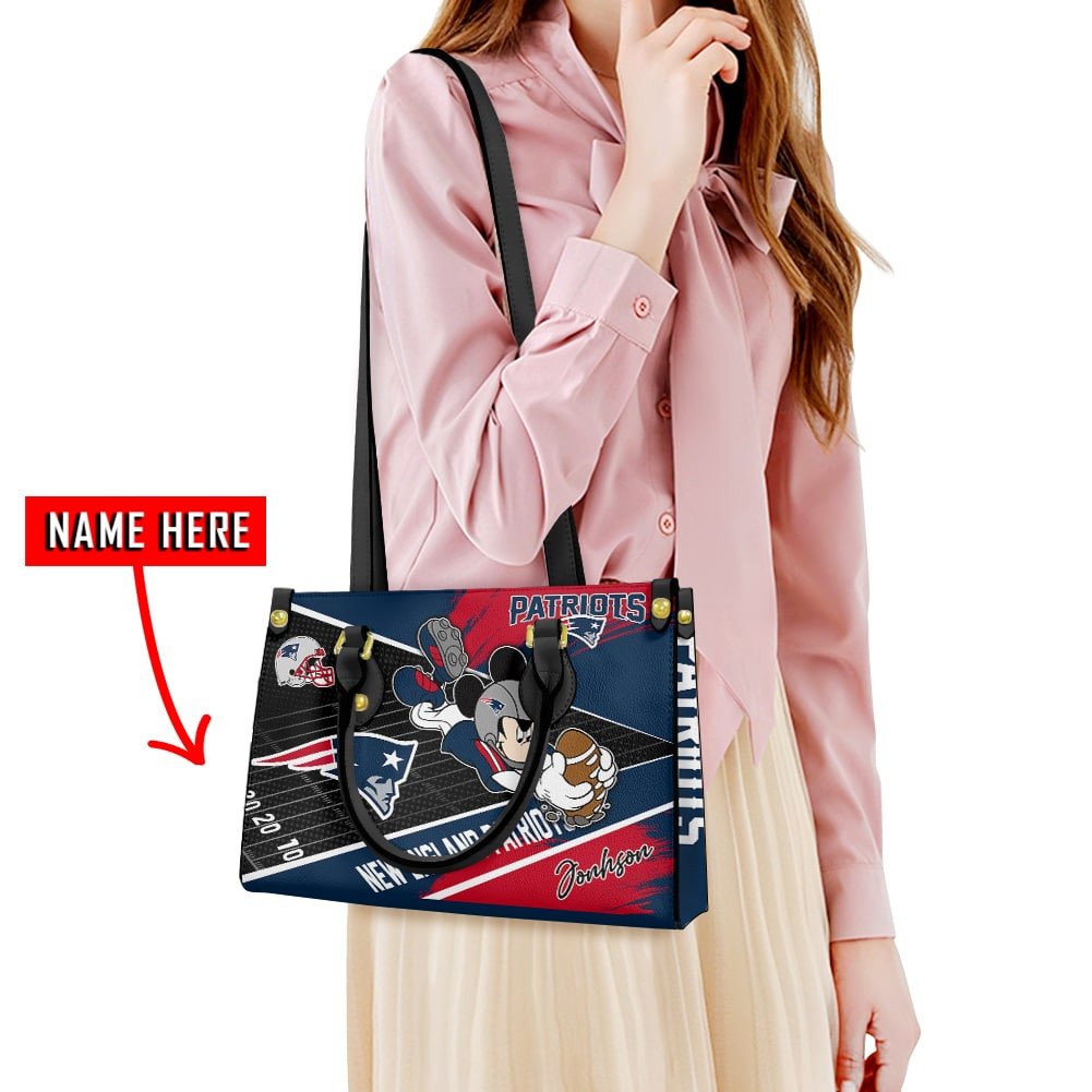 New England Patriots Personalized Leather Hand Bag  - Image 2