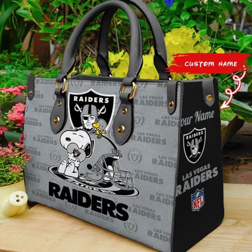 Las Vegas Raiders Personalized Leather Hand Bag  - Image 2