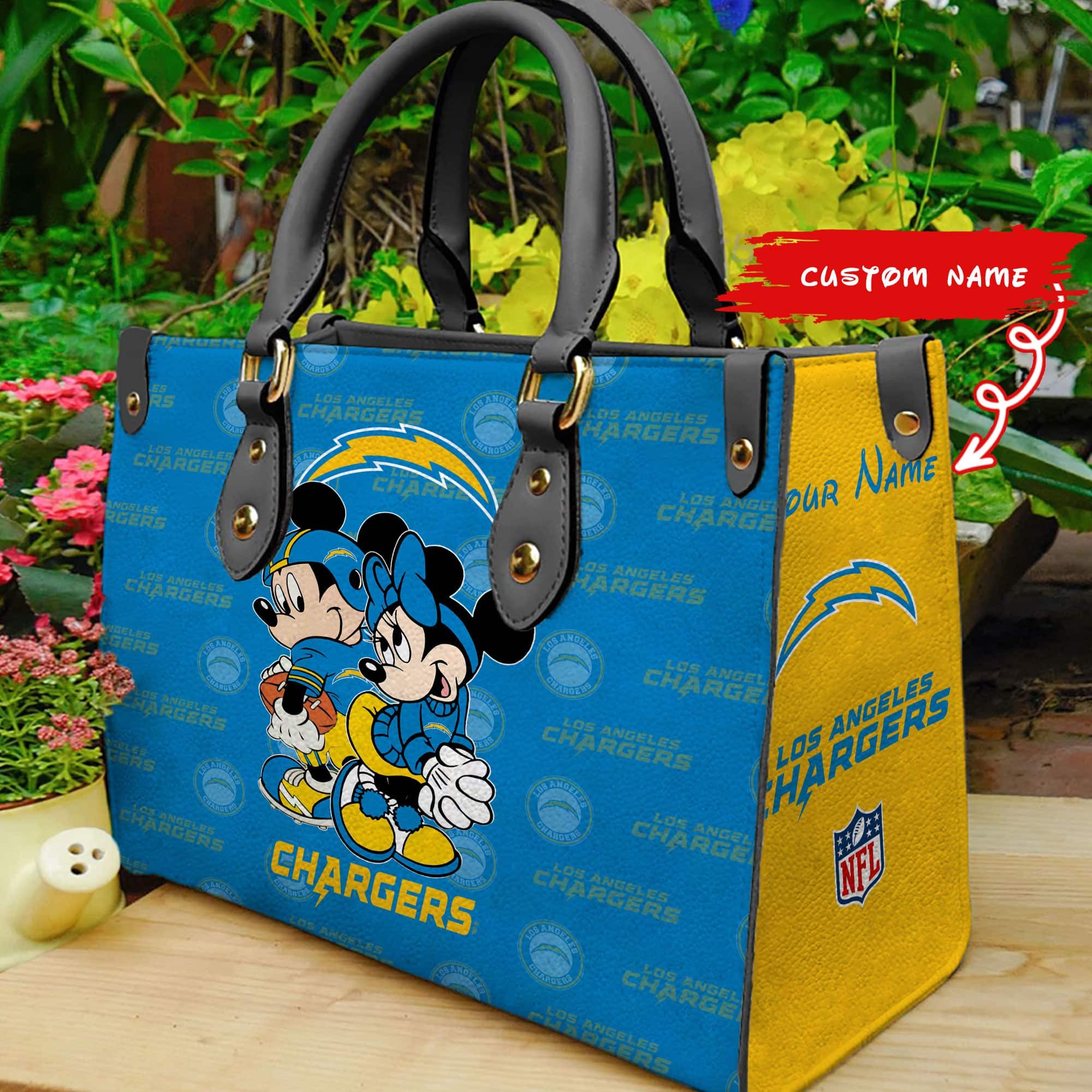 Los Angeles Chargers Personalized Leather Hand Bag  - Image 2