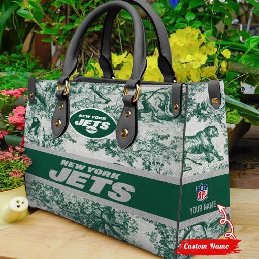 New York Jets Personalized Leather Hand Bag  - Image 2