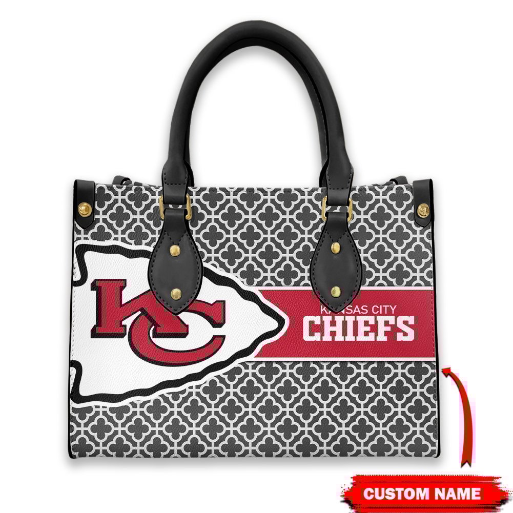 Kansas City Chiefs Personalized Leather Hand Bag  - Image 2