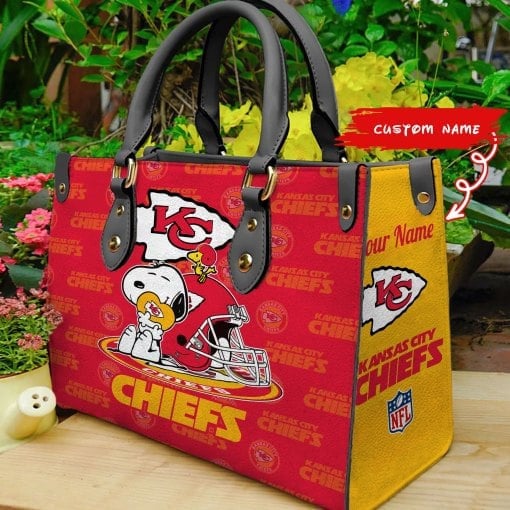 Kansas City Chiefs Personalized Leather Hand Bag  - Image 2