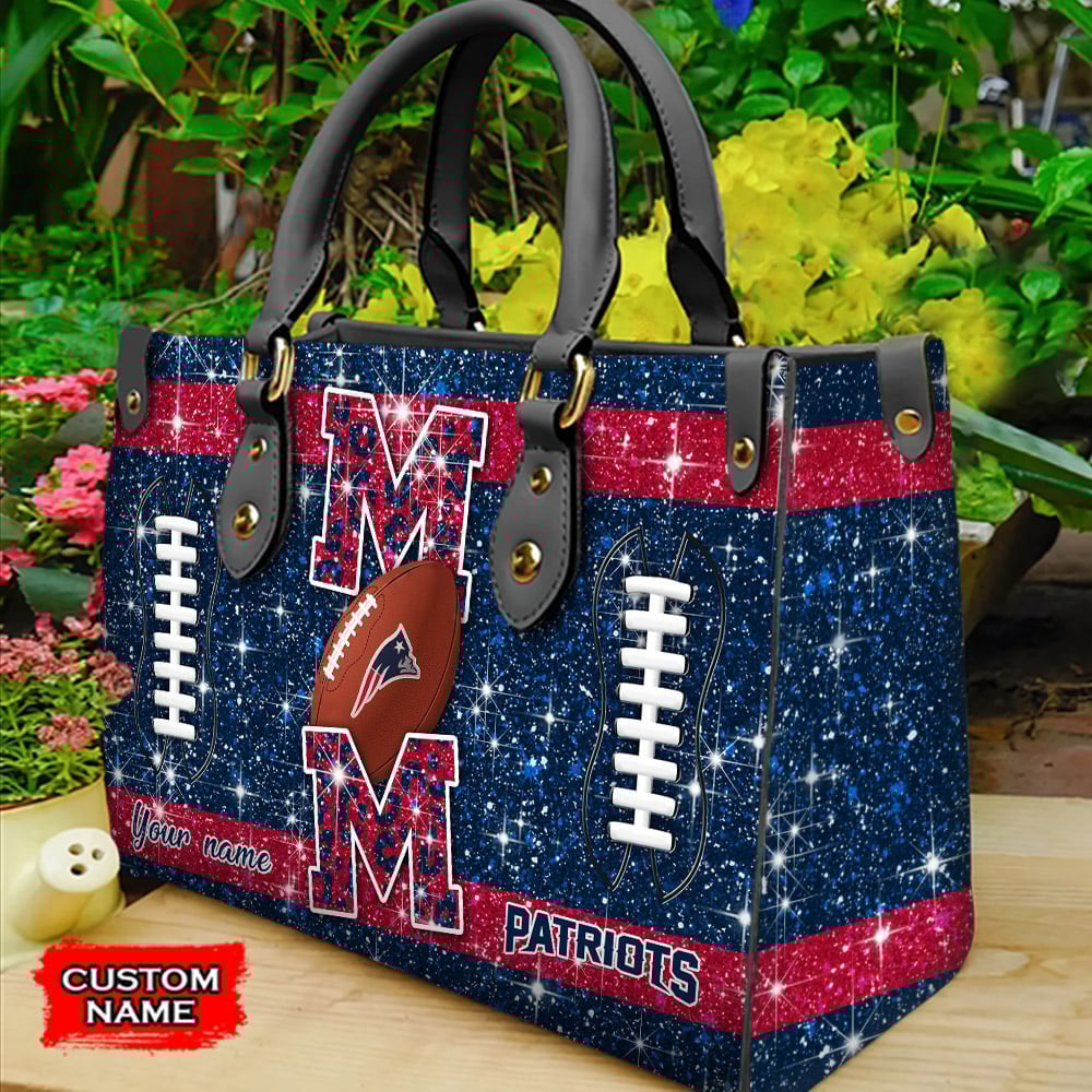 New England Patriots Personalized Leather Hand Bag  - Image 2