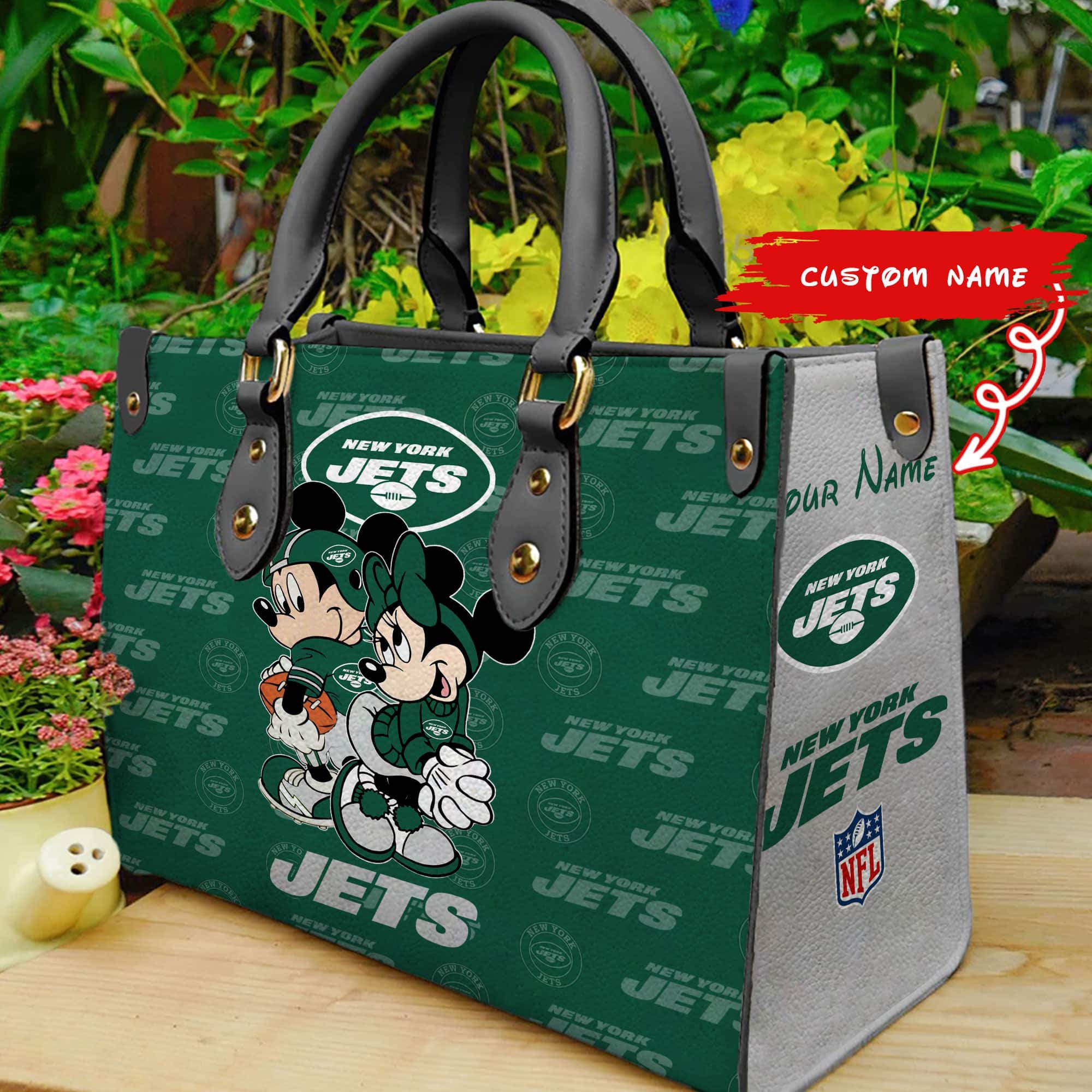 New York Jets Personalized Leather Hand Bag  - Image 2
