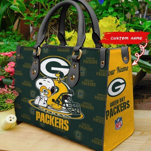 Green Bay Packers Personalized Leather Hand Bag  - Image 2