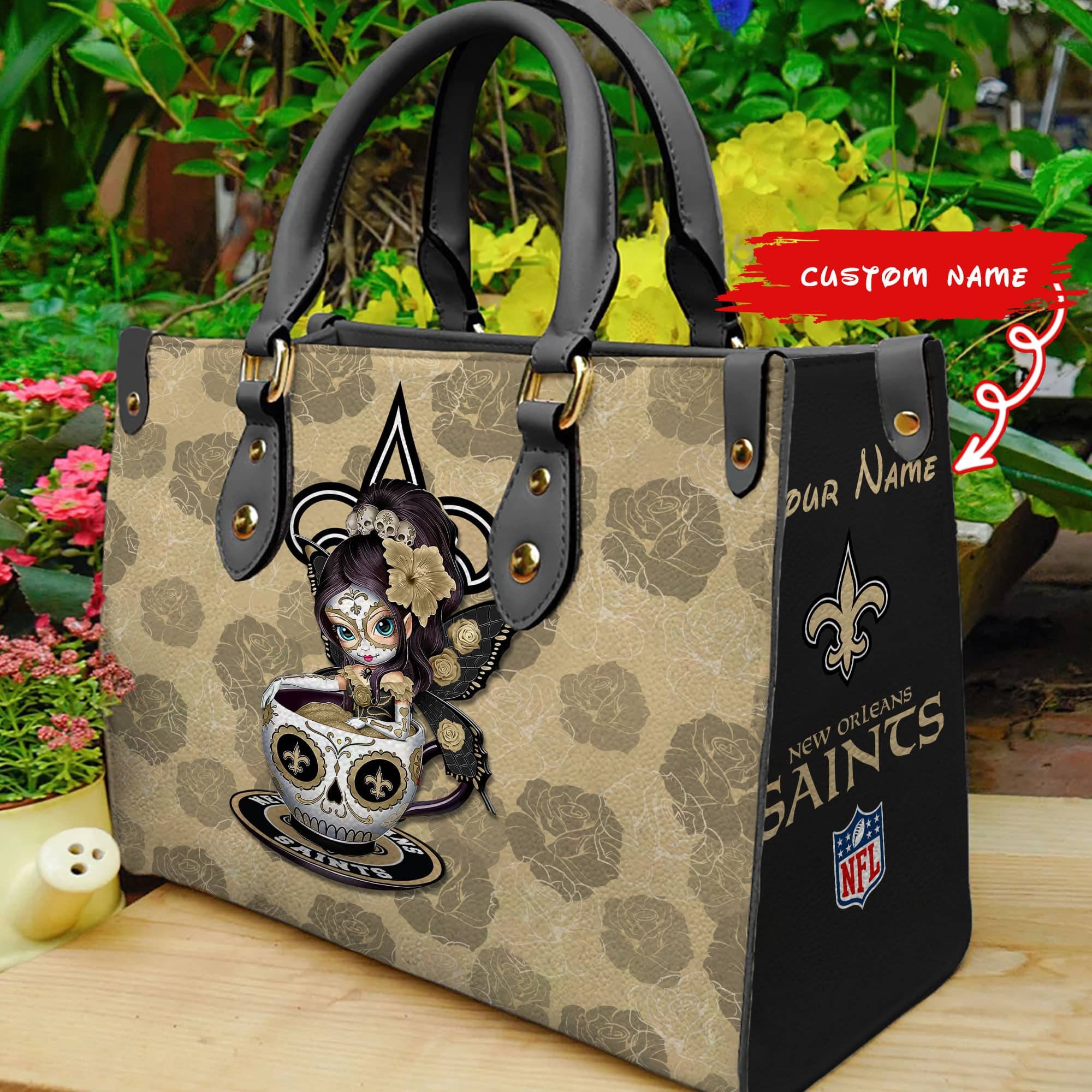 New Orleans Saints Personalized Leather Hand Bag  - Image 2