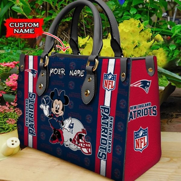 New England Patriots Personalized Leather Hand Bag  - Image 2