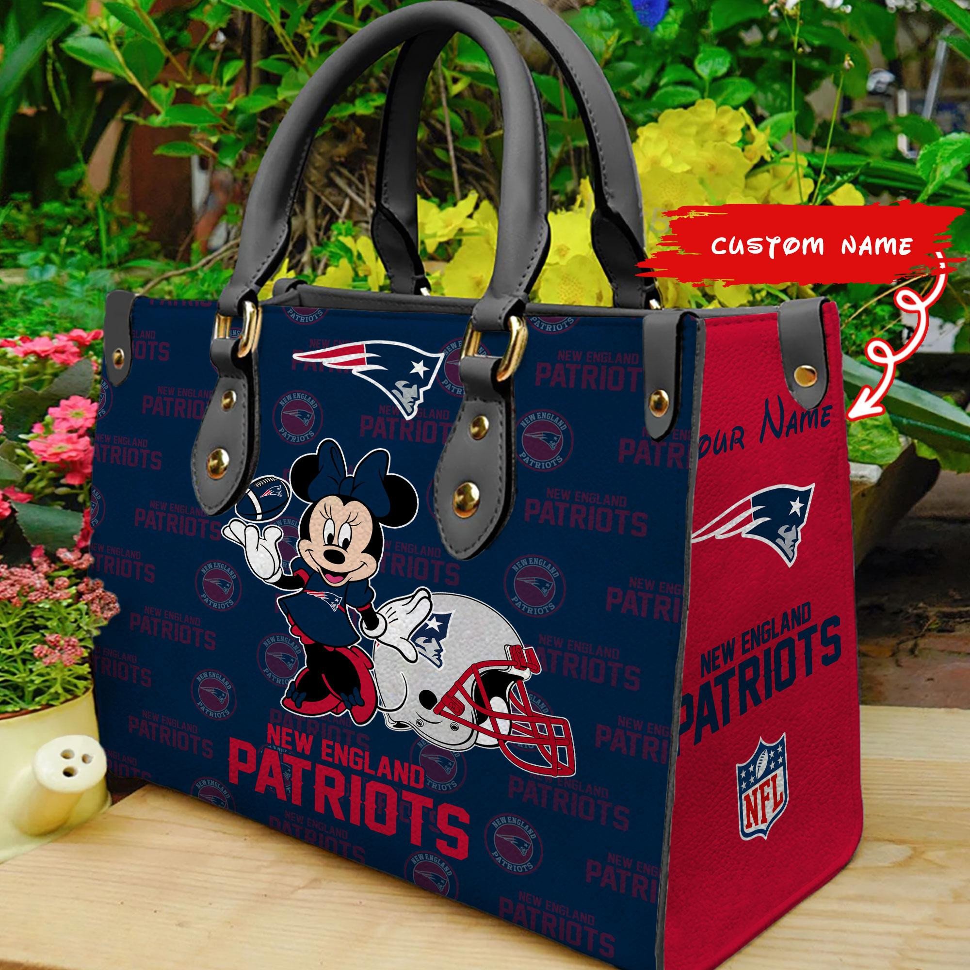 New England Patriots Personalized Leather Hand Bag  - Image 2
