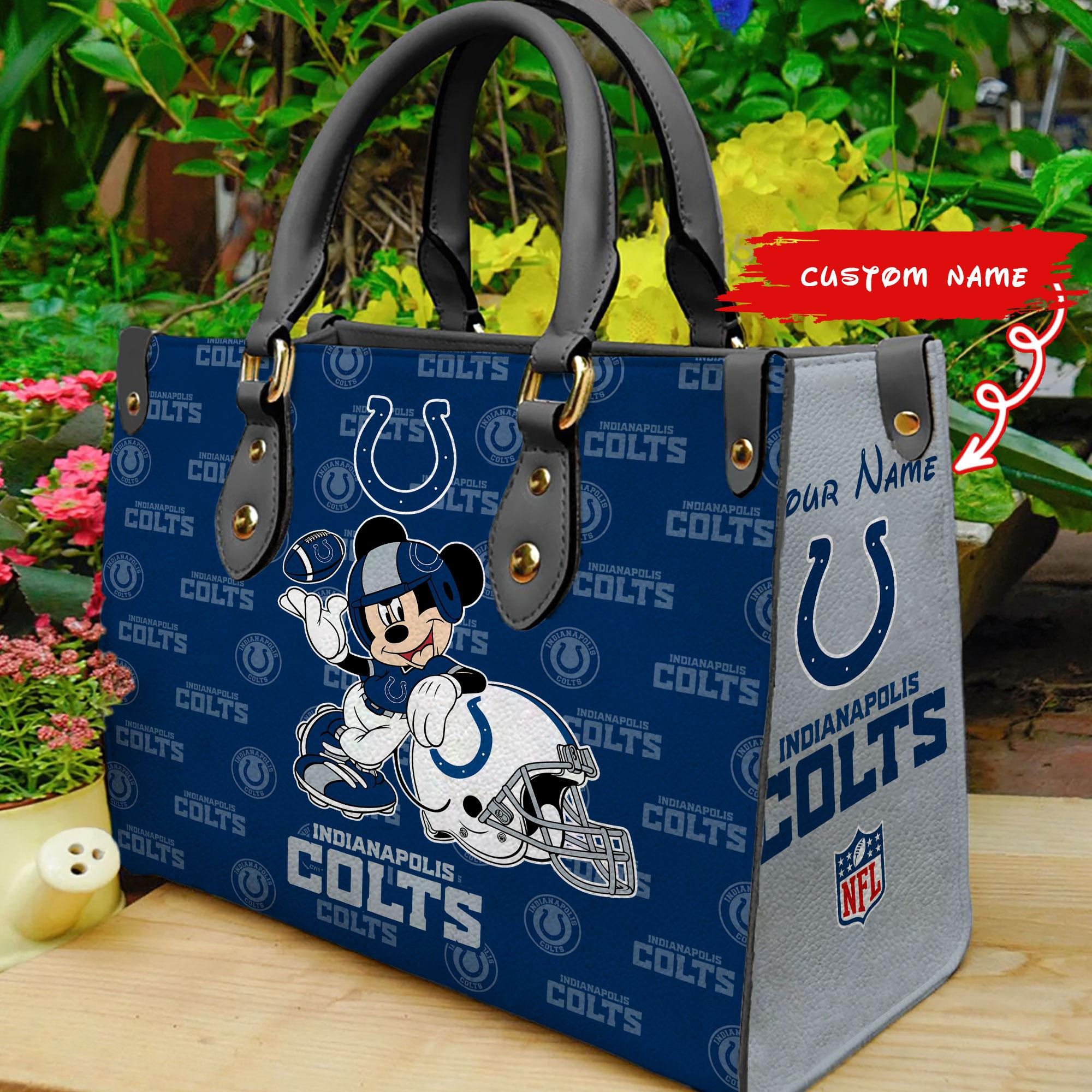 Indianapolis Colts Personalized Leather Hand Bag  - Image 2