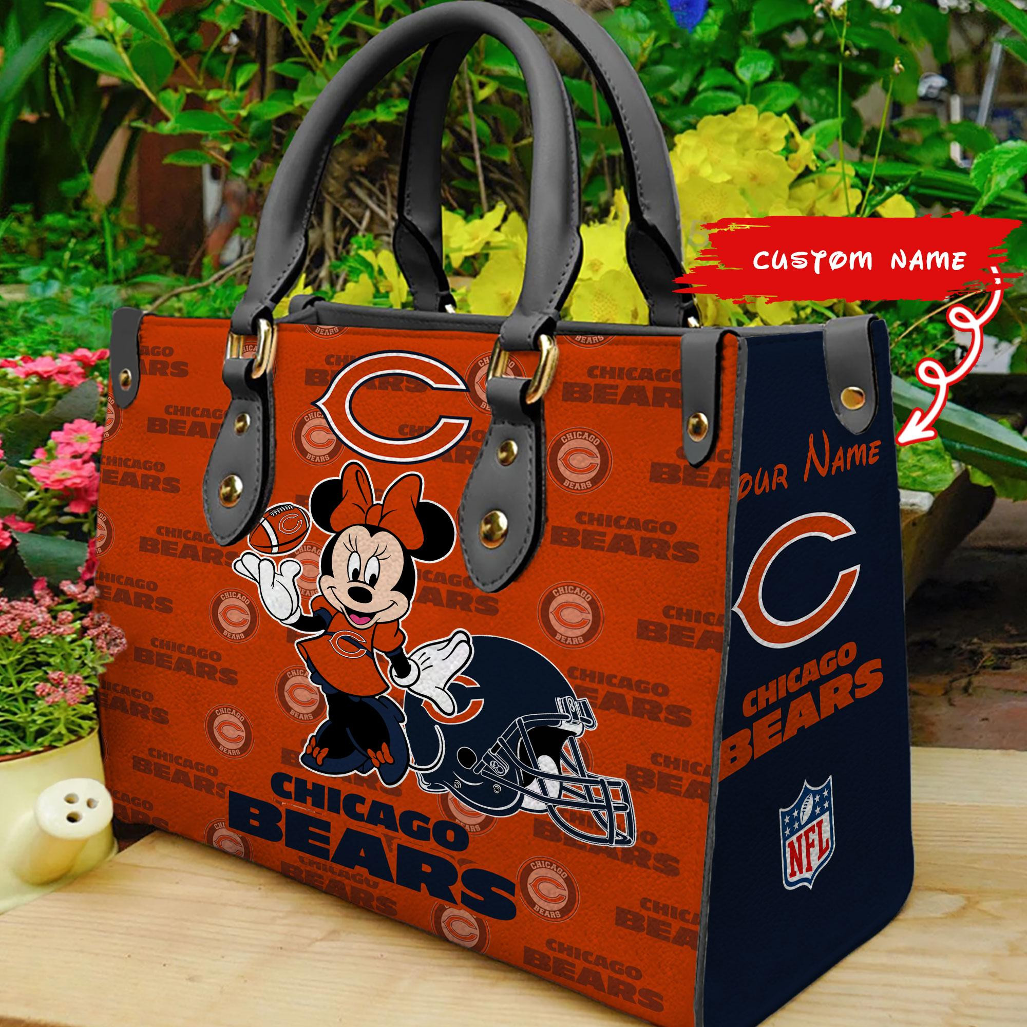 Chicago Bears Personalized Leather Hand Bag  - Image 2