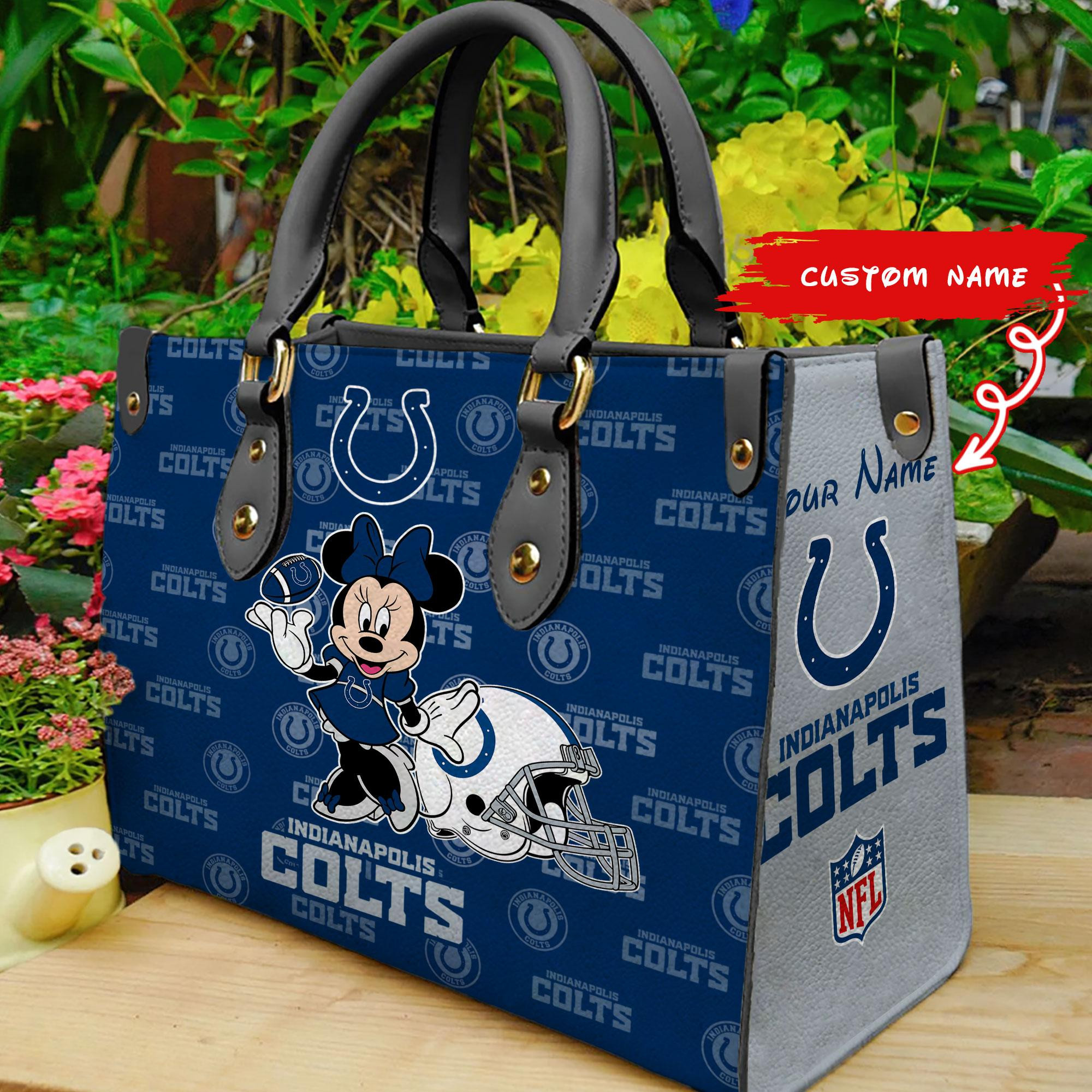 Indianapolis Colts Personalized Leather Hand Bag  - Image 2