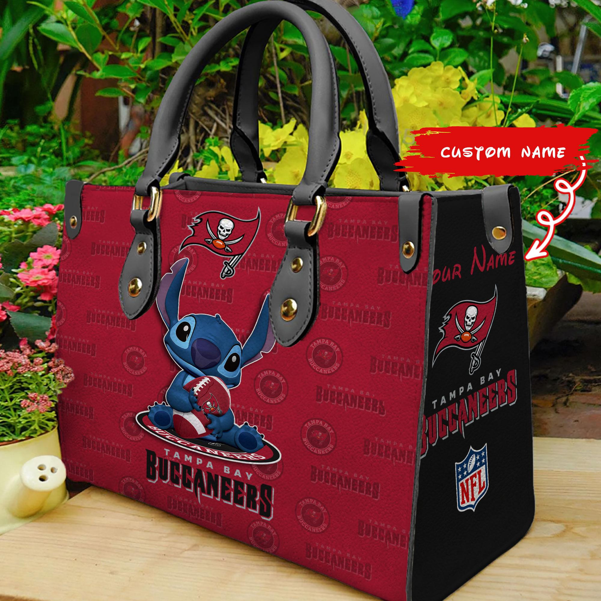 Tampa Bay Buccaneers Personalized Leather Hand Bag  - Image 2