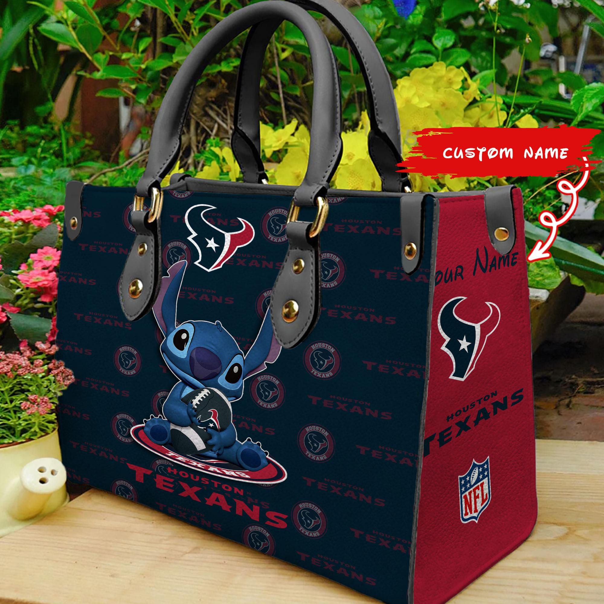 Houston Texans Personalized Leather Hand Bag  - Image 2