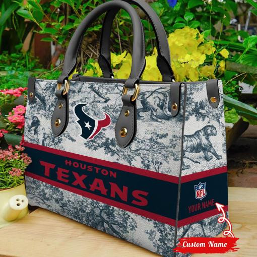 Houston Texans Personalized Leather Hand Bag  - Image 2