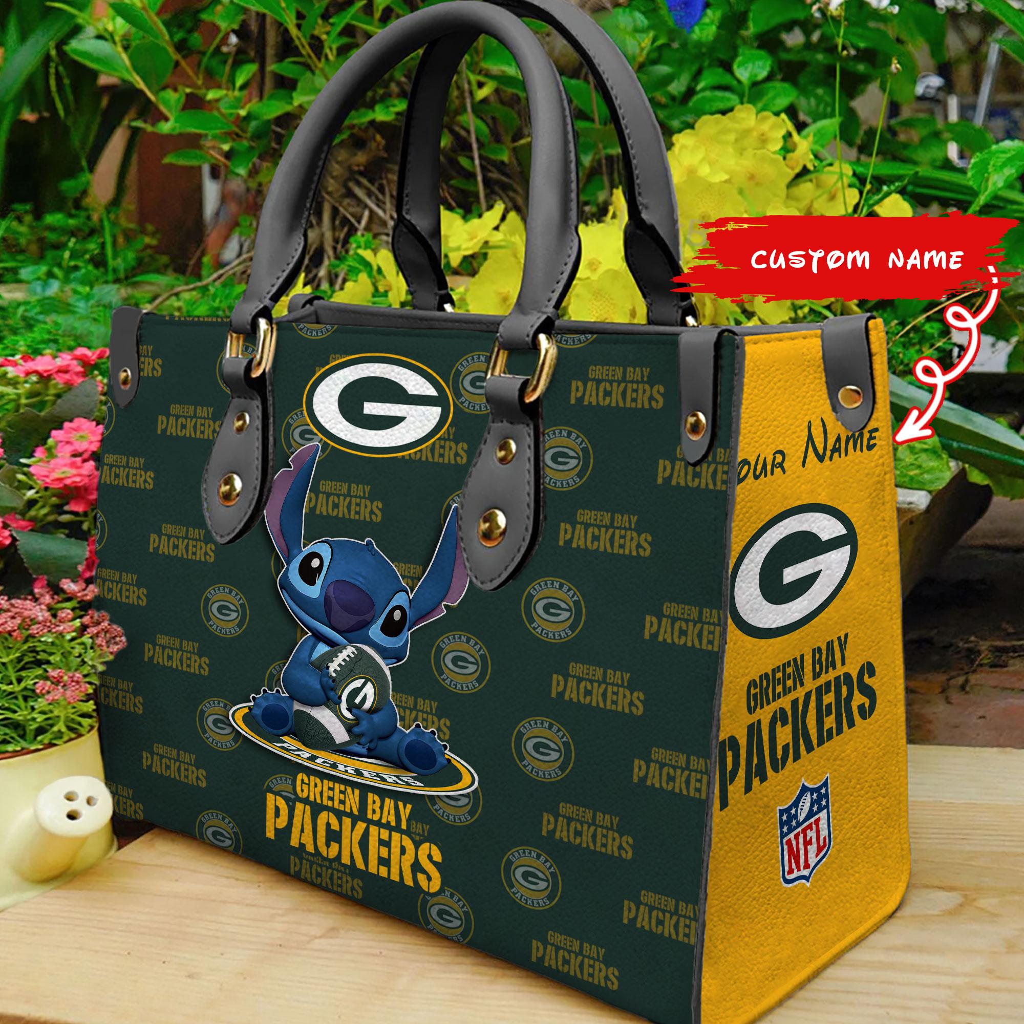 Green Bay Packers Personalized Leather Hand Bag  - Image 2