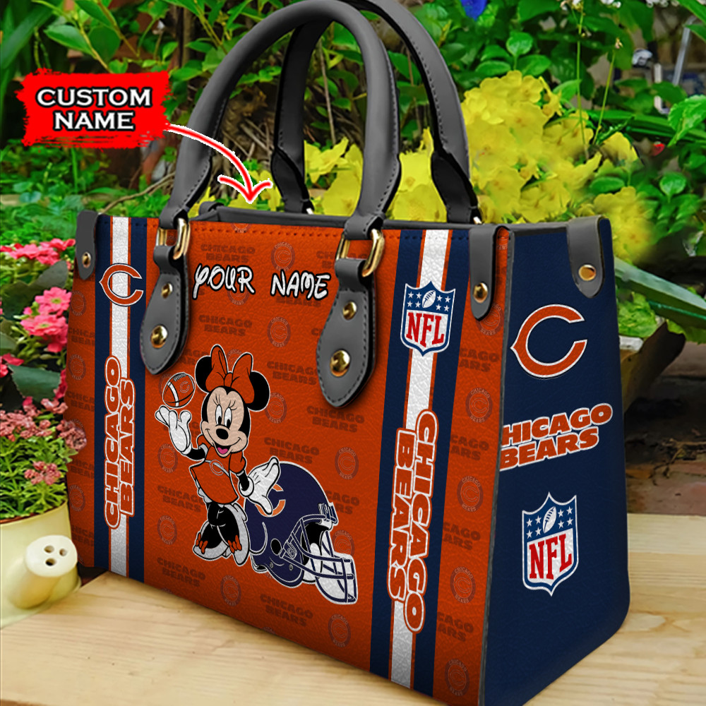 Chicago Bears Personalized Leather Hand Bag  - Image 2