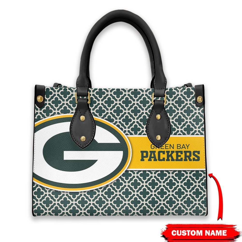 Green Bay Packers Personalized Leather Hand Bag  - Image 2
