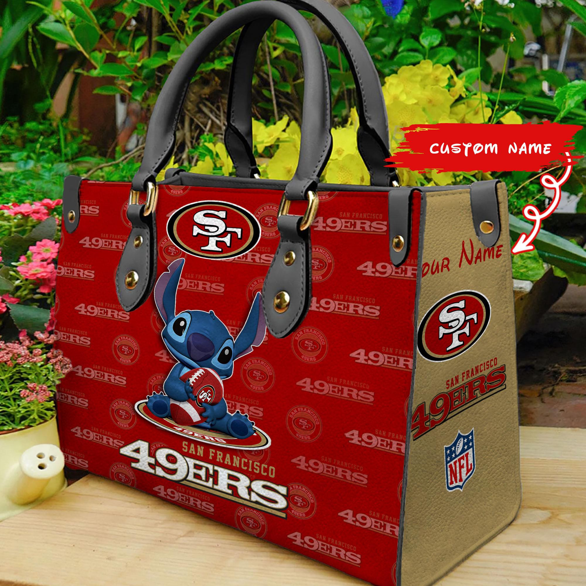 San Francisco 49ers Personalized Leather Hand Bag  - Image 2