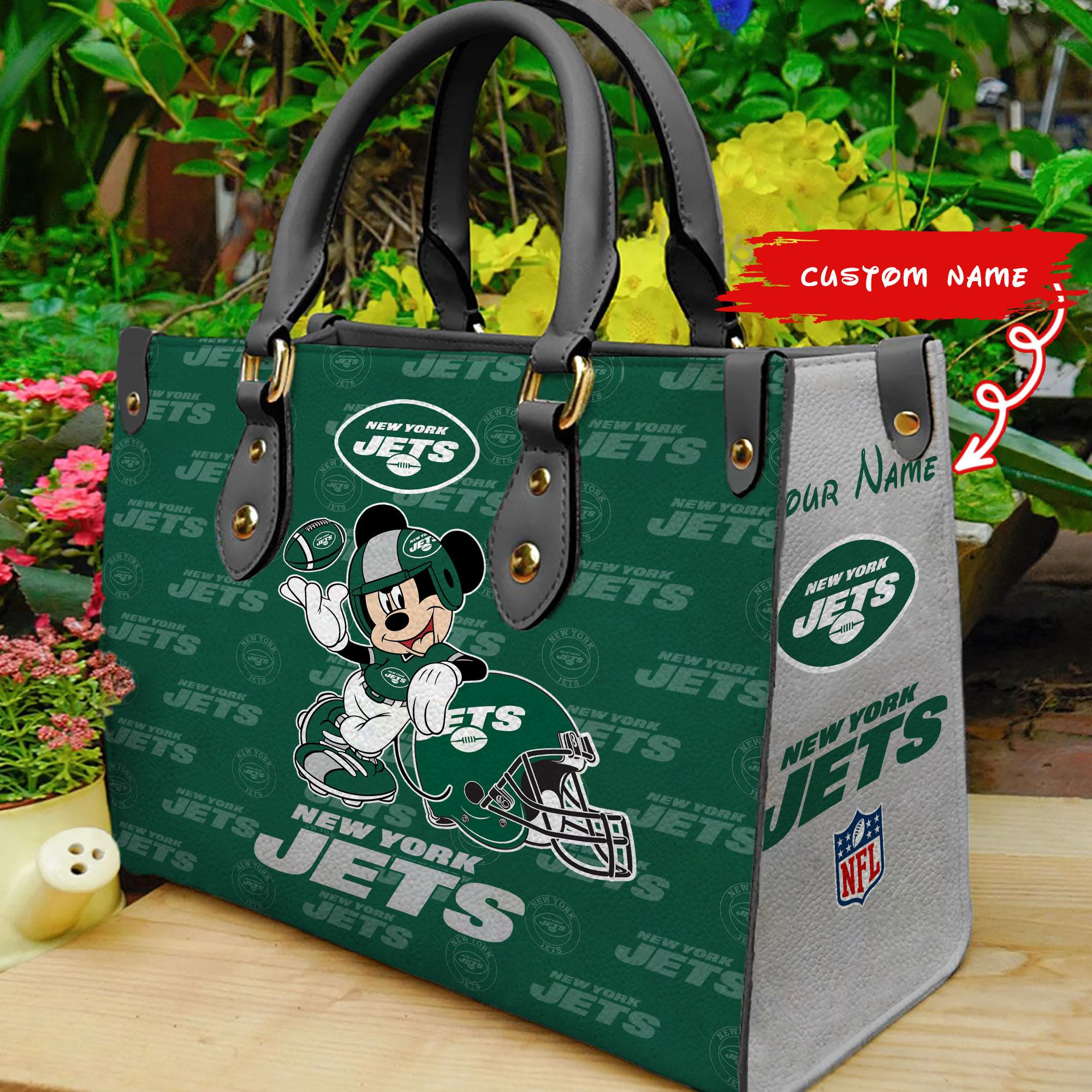 New York Jets Personalized Leather Hand Bag  - Image 2