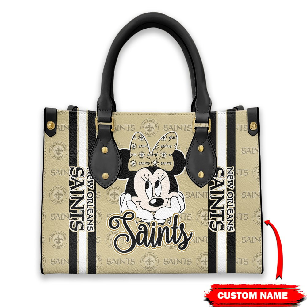 New Orleans Saints Personalized Leather Hand Bag  - Image 2