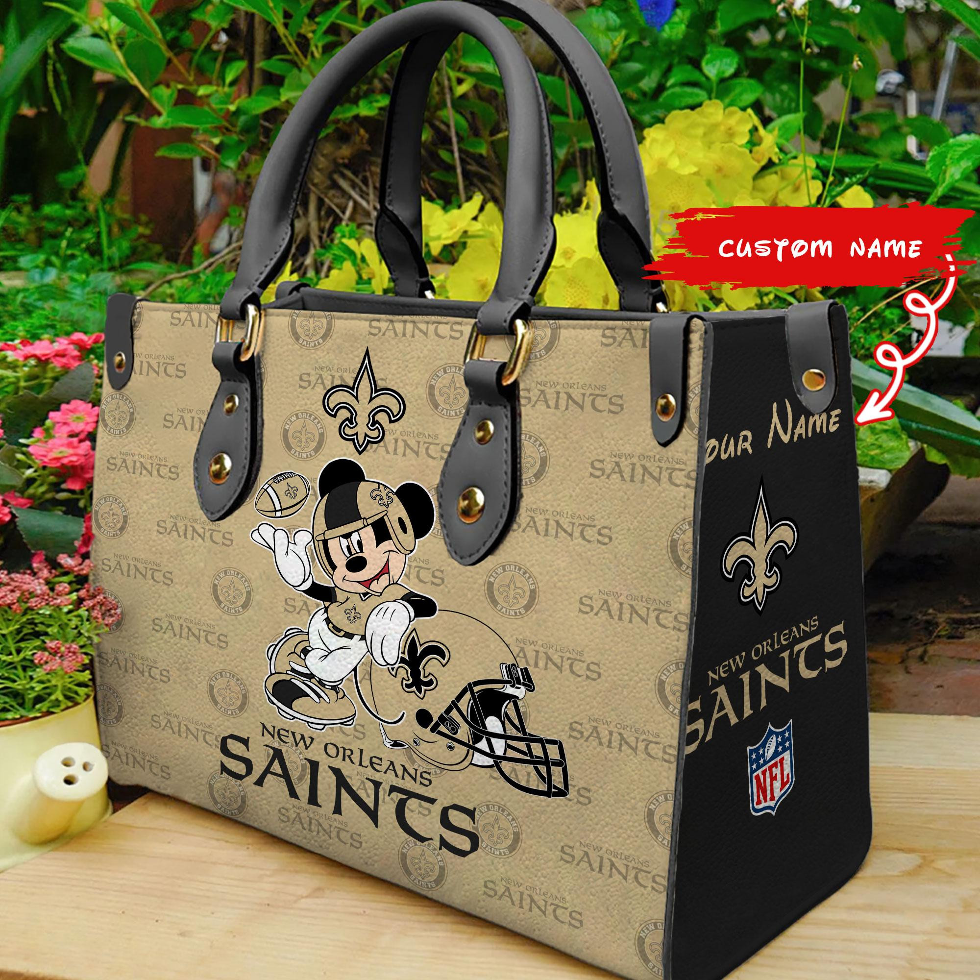 New Orleans Saints Personalized Leather Hand Bag  - Image 2