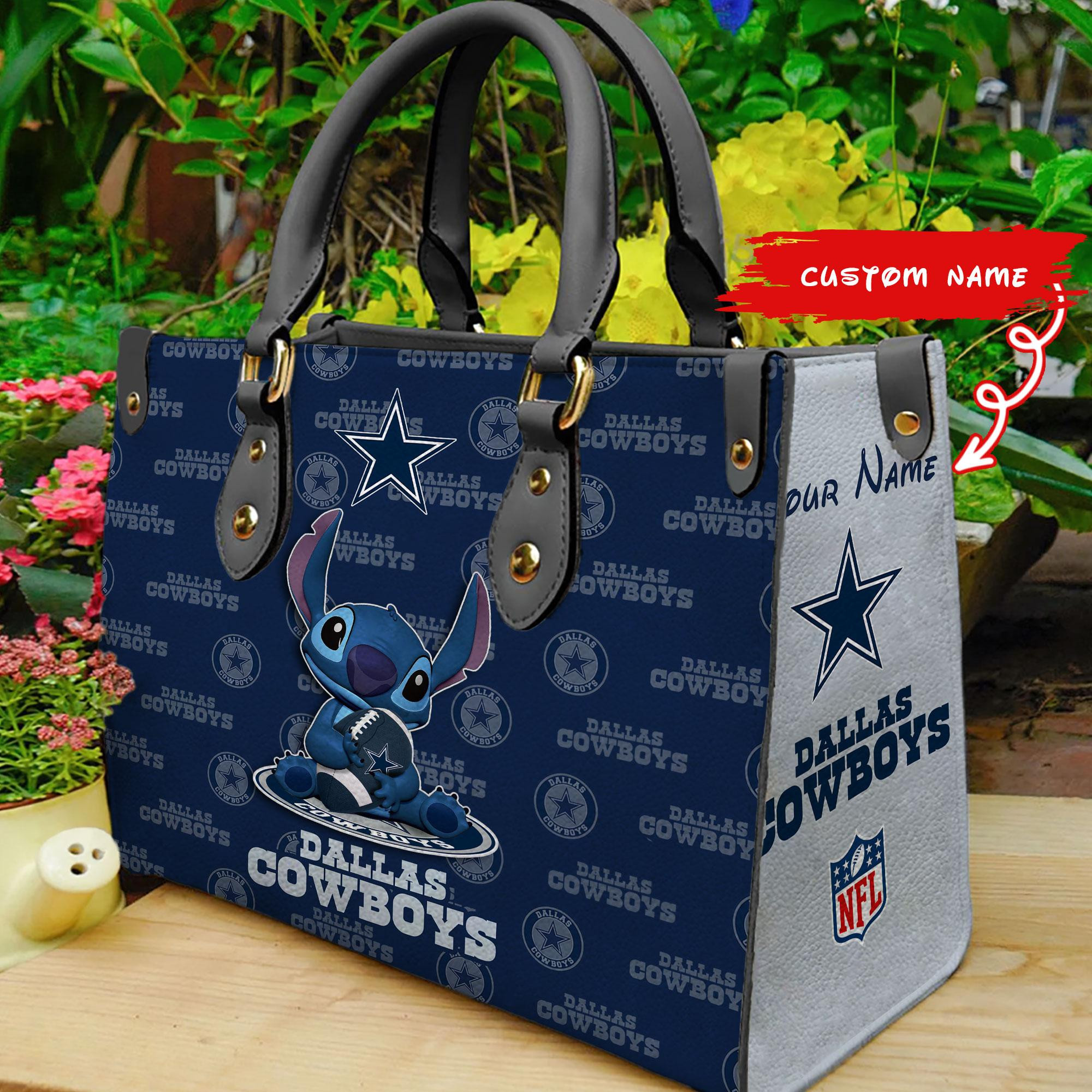 Dallas Cowboys Personalized Leather Hand Bag  - Image 2