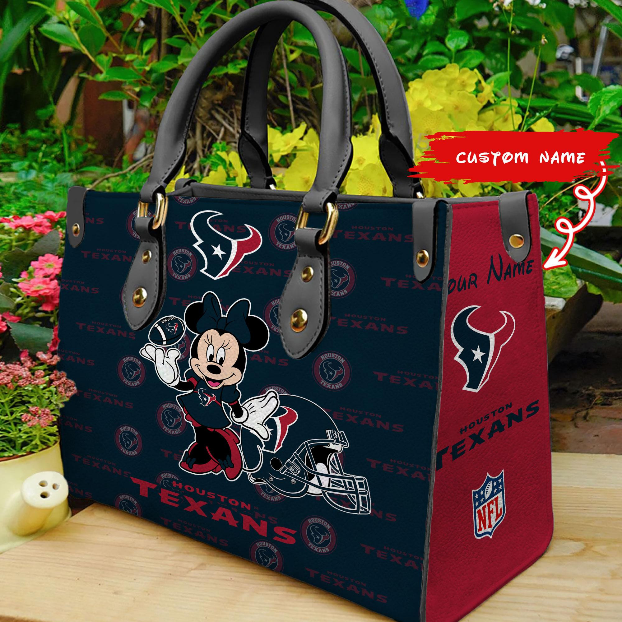 Houston Texans Personalized Leather Hand Bag  - Image 2