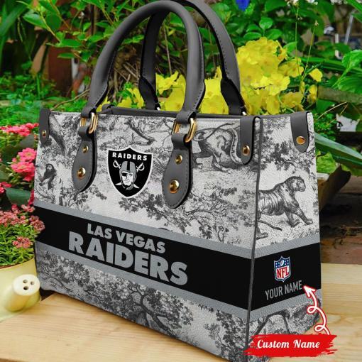 Las Vegas Raiders Personalized Leather Hand Bag  - Image 2