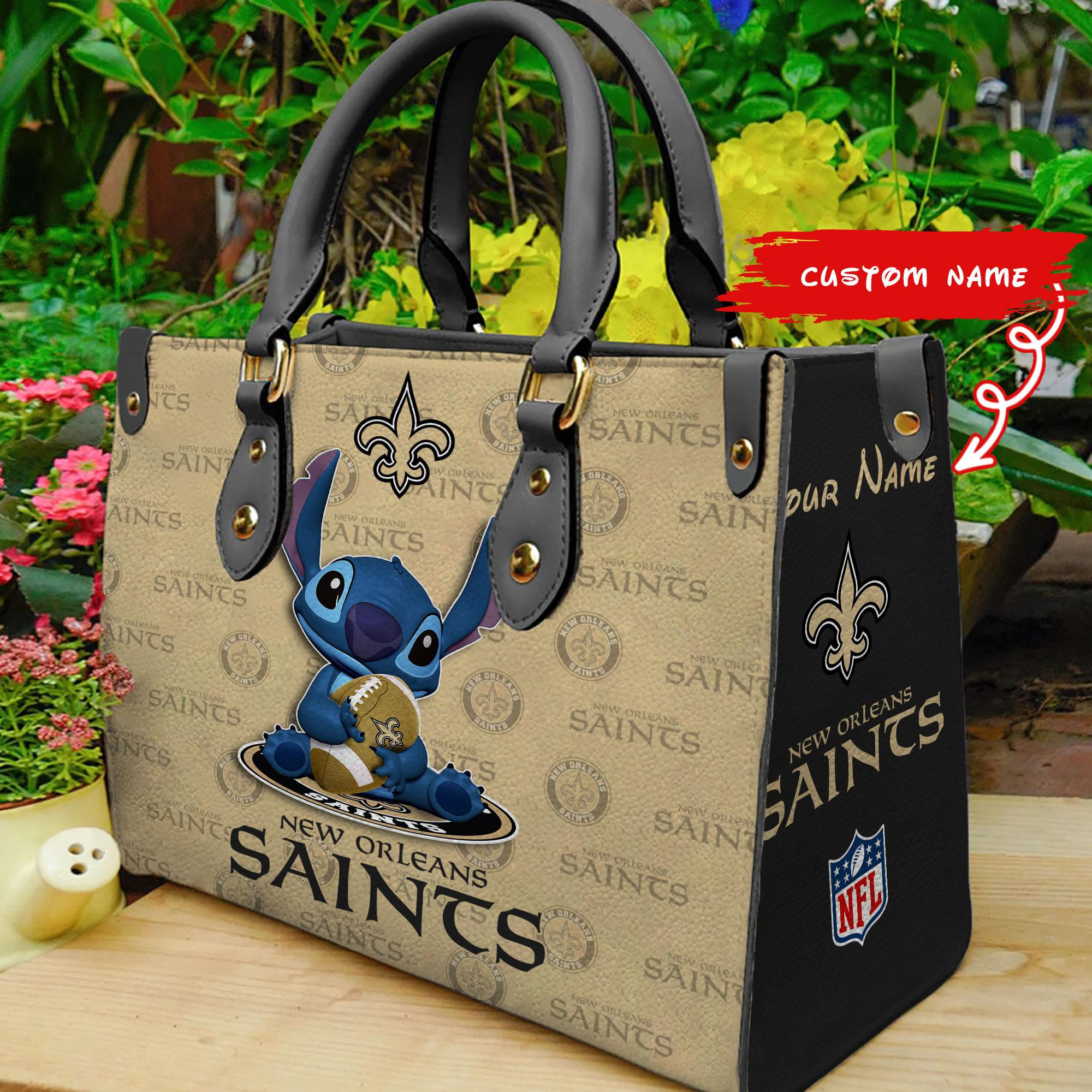 New Orleans Saints Personalized Leather Hand Bag  - Image 2