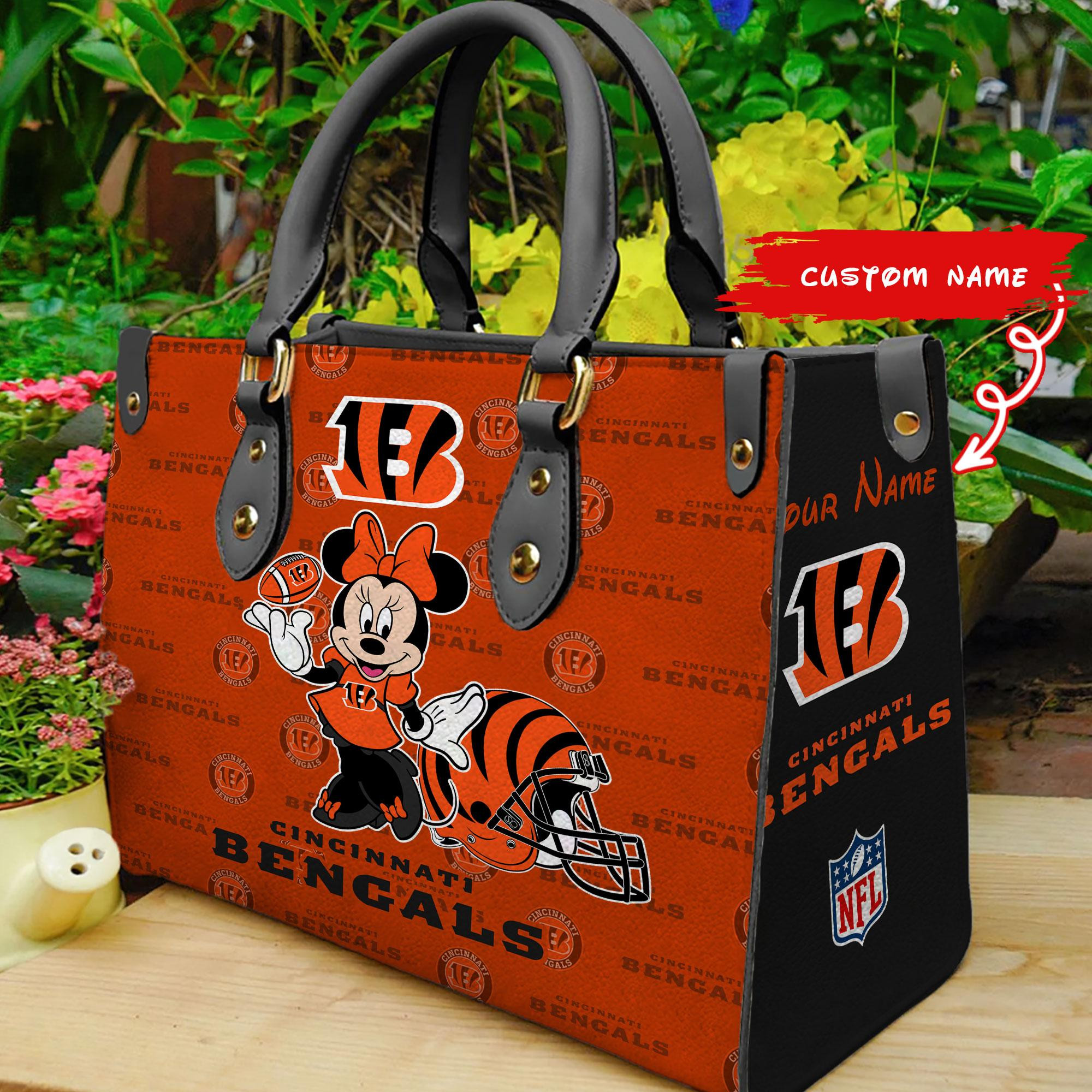 Cincinnati Bengals Personalized Leather Hand Bag  - Image 2