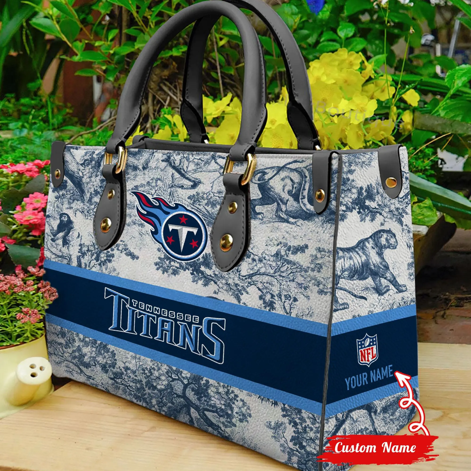 Tennessee Titans Personalized Leather Hand Bag  - Image 2